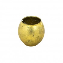 VASE-Round Glass Wrapped W/Gold Leaf