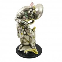 STATUE-Silver Clown with Trombone