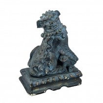 STATUE-Chinese Blue Foo Dog on Pedestal