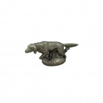 STATUE-Pewter Colored Hunting Dog