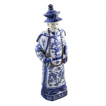 STATUE-MING EMPEROR-BL-CERAMIC