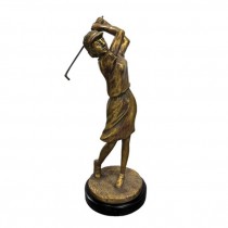 STATUE-GOLFER-WOMEN-BRONZE