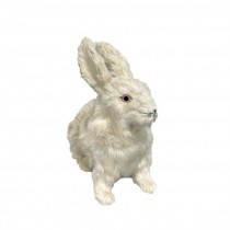 STUFFED ANIMAL-White Rabbit | Fur & Glass Eye