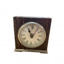 CLOCK-OFFICE-LEATHER-CHROME