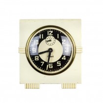 CLOCK-ALARM BEIGE PLASTIC