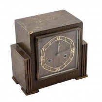 CLOCK-MANTEL DECO STEPPED OAK