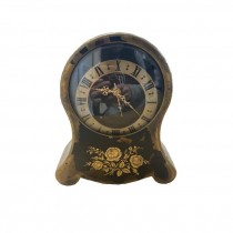 CLOCK-TBL BLACK W/BRASS