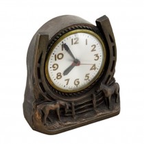 CLOCK-6.5H BRONZE HORSESHOE