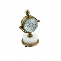 CLOCK-MARBLE BASE-W/ COMPASS