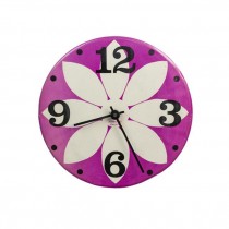 CLOCK-WALL-FLOWER-PINK