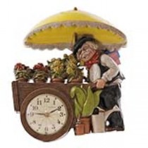 CLOCK-OLD MAN W/CART-PLASTIC