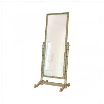 MIRROR-CHEVAL WHT FAUX BAMBOO