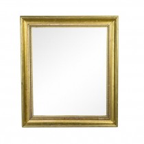 MIRROR-Gold Leaf Rectangle W/Bead Detail Along Mirror