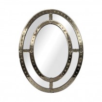 MIRROR-OVAL-ANTIQUED TRIM-32"