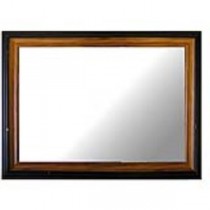 Mirror-Rectangle Shape W/Darkwood Border & Blond Wood Interior Border