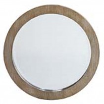 MIRROR-WALL-BEIGE WOOD-22" RND