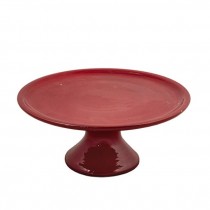 CAKE STAND-RD CERAMIC- WIDE BASE