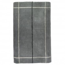 RUG-(4X6) GRAY W/WH&BLK LINES