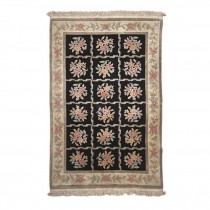 RUG-6X9 BLK W/ MULTI FLORAL BO