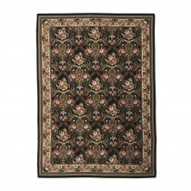 RUG-8X12-BLACK FLORAL