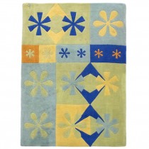 RUG-(6 X 8)-AQUA/GR/YW/BL-POP FLOW