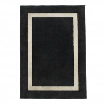 RUG-(8X11)Black W/White Border