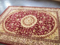 RUG-(8'x10')Red & Gold Oriental W/Oval Medallion