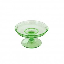 CANDY DISH-Green Etched Glass