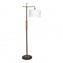 LAMP-FL-55"COPPER/WOOD-SWING A