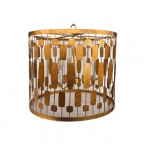 LAMP-HANGING-LARGE GOLD DRUM S