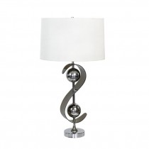TABLE LAMP-"S" Shaped W/Two Silver Balls