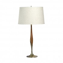 TABLE LAMP-Mid Century Modern Teak & Brass