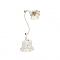 TABLE LAMP-Vintage White & Gold Ceramic Flower W/Stem