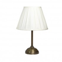 TABLE LAMP-Brass Column W/Round Base