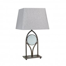 TABLE LAMP-Metal Frame W/Round Bottle Glass Center