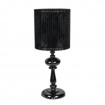 TABLE LAMP-Shiny Black W/Turned Base