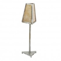 TABLE LAMP-Brushed Chrome Frame W/Triangular Mica Shade