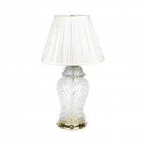 TABLE LAMP-Clear Cut Glass Ginger Jar W/Brass Base