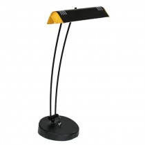 LAMP-Desk/Black W/Gold Accents
