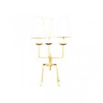 LAMP-TBL-GLD-3ARM-CREAM SHADES