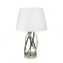 TABLE LAMP-Strips of Chrome W/Circular Base