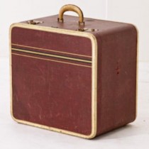 SUITCASE-SM-STRAW/LEATHER