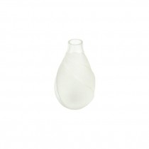BUD VASE-Frosted Glass Bulb Shape W/Clear Glass & Rib Detail