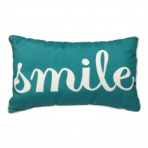 Pillow-turquoise/white oblong