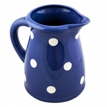 WATER PITCHER-9"-BLUE POKADOT