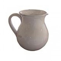 PITCHER-CERAMIC-CREAM DISTRESS