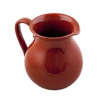 PITCHER-CERAMIC-RED DISTRESSED