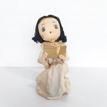 DOLL-Off White Dress-Singing-On Wire Stand