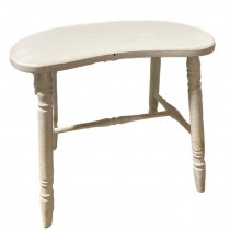 STOOL-WHITE KIDNEY SHAPE WOOD