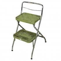 STEP STOOL-Vintage-Green/Chrome